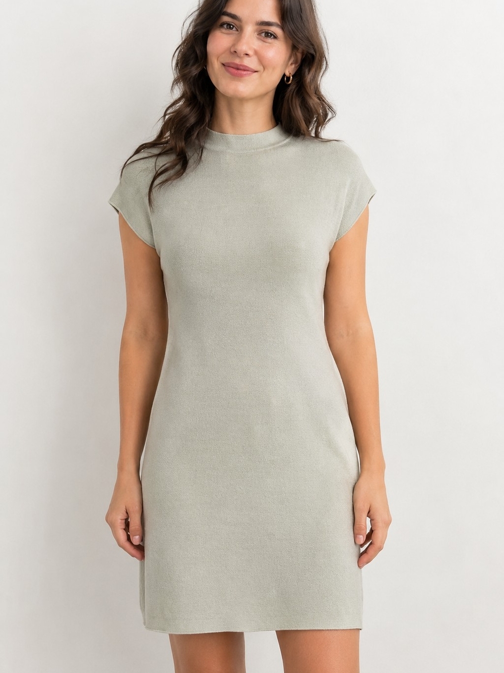 Zara Sage Cap Sleeve Knit Dress